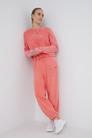 Спортивні штани Tommy Hilfiger жіночі колір рожевий однотонні