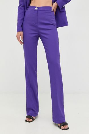 Штани Morgan жіночі колір фіолетовий кльош висока посадка