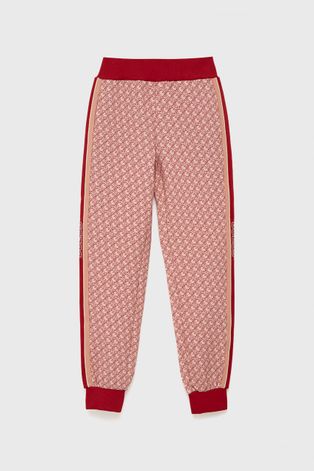 Detské nohavice Guess červená farba, vzorované