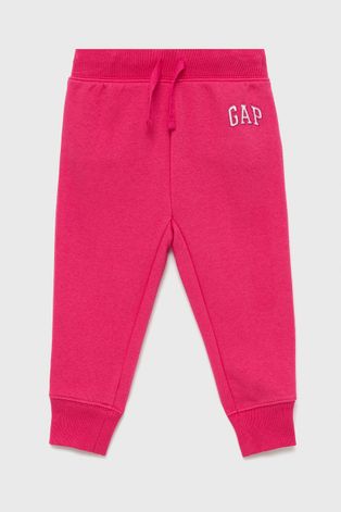 GAP spodnie dziecięce kolor różowy z aplikacją