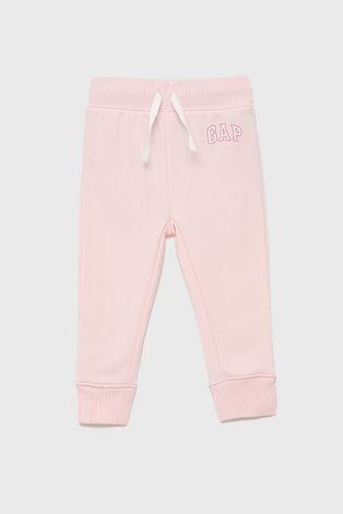 GAP spodnie dziecięce kolor różowy gładkie