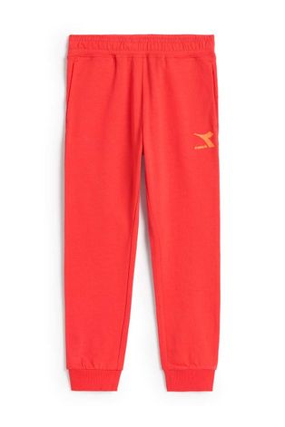 Diadora spodnie dresowe dziecięce kolor czerwony gładkie