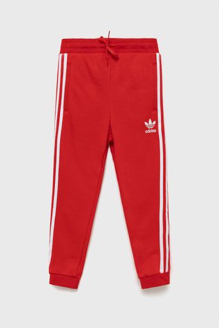 adidas Originals spodnie dziecięce HD2037 kolor czerwony z aplikacją