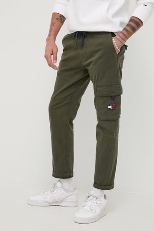 Tommy Jeans Spodnie męskie kolor zielony proste