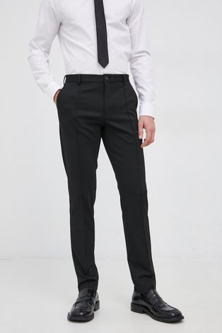 Nohavice Calvin Klein pánske, čierna farba, priliehavé