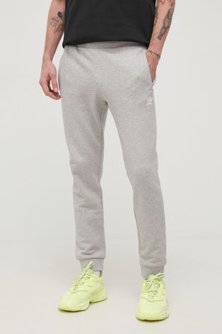 Bavlnené nohavice adidas Originals Adicolor pánske, šedá farba, melanžové