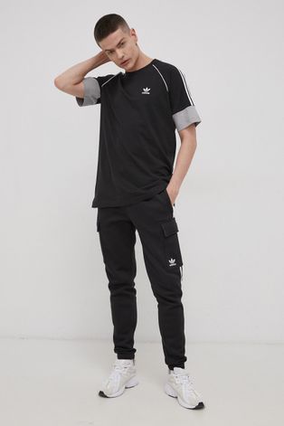Панталони adidas Originals Adicolor мъжки в черно с изчистен дизайн