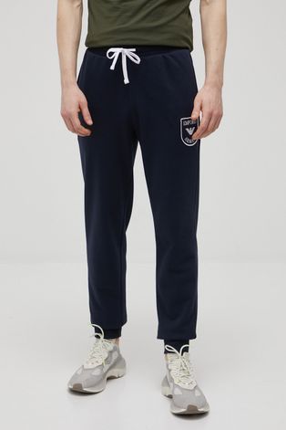 Emporio Armani Underwear spodnie męskie kolor granatowy z aplikacją