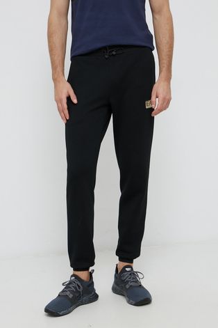 Nohavice EA7 Emporio Armani pánske, čierna farba, jednofarebné