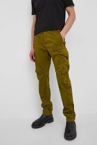 C.P. Company spodnie męskie kolor zielony proste