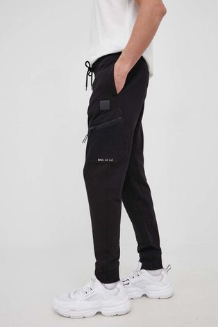 Памучен панталон C.P. Company мъжко в черно с изчистен дизайн