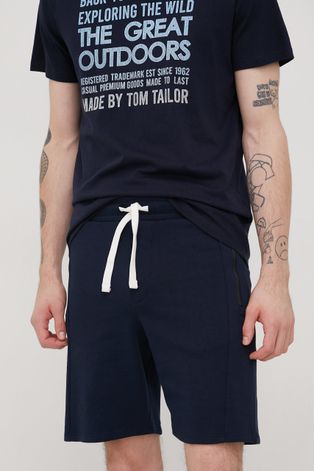 Pamučne kratke hlače Tom Tailor za muškarce, boja: tamno plava