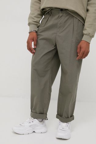 Панталони Dr. Denim мъжко в зелено със стандартна кройка