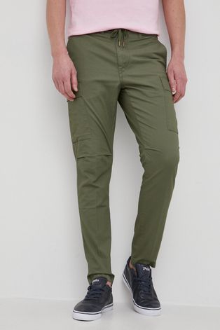 Polo Ralph Lauren spodnie bawełniane męskie kolor zielony proste