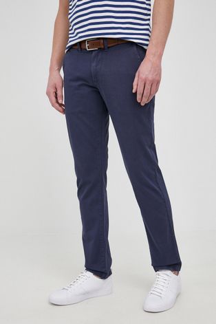 Pepe Jeans spodnie męskie kolor granatowy w fasonie chinos