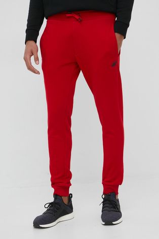 Спортивные штаны 4F мужские цвет красный однотонные