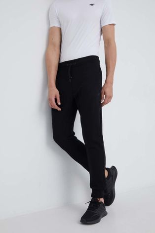 4F spodnie dresowe męskie kolor czarny gładkie