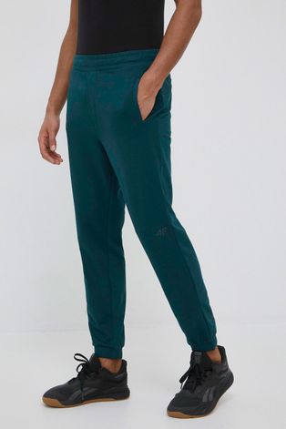 Спортивные штаны 4F мужские цвет зелёный однотонные