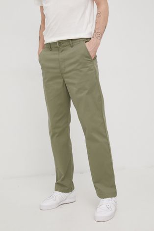 Lee spodnie męskie kolor zielony w fasonie chinos