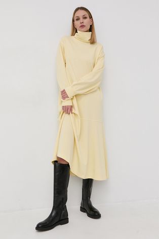 Samsoe Samsoe Sukienka kolor żółty maxi oversize
