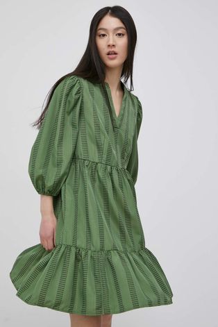 Vila rochie culoarea verde, mini, evazati