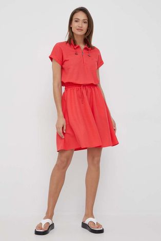 Šaty Emporio Armani červená farba, mini, áčkový strih