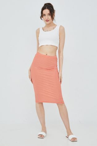 Vero Moda spódnica kolor pomarańczowy midi ołówkowa