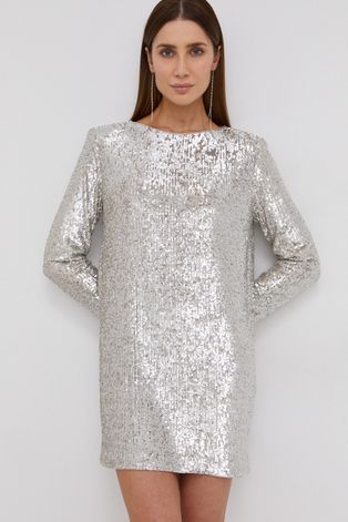Платье Miss Sixty цвет серебрянный mini прямое