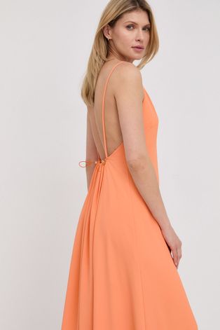 Šaty Patrizia Pepe oranžová barva, maxi, jednoduchý