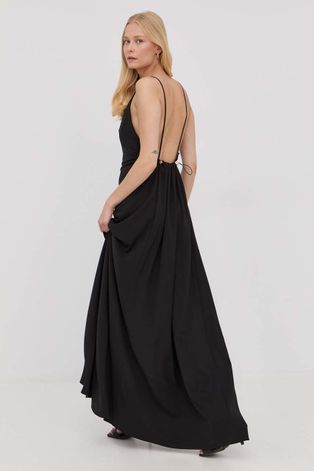 Patrizia Pepe rochie culoarea negru, maxi, drept