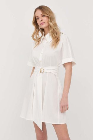 Patrizia Pepe rochie culoarea alb, mini, drept