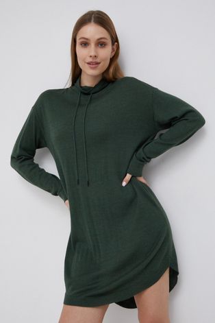 Vlnené šaty G-Star Raw zelená farba, mini, oversize