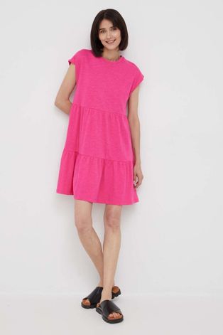 Šaty GAP ružová farba, mini, áčkový strih