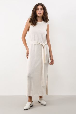 Льняна сукня Ivy & Oak колір білий maxi пряма
