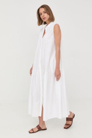 Marella sukienka kolor biały midi rozkloszowana