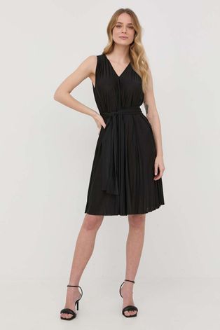 Marella sukienka kolor czarny mini rozkloszowana