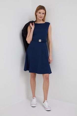 Lauren Ralph Lauren rochie culoarea albastru marin, mini, evazati