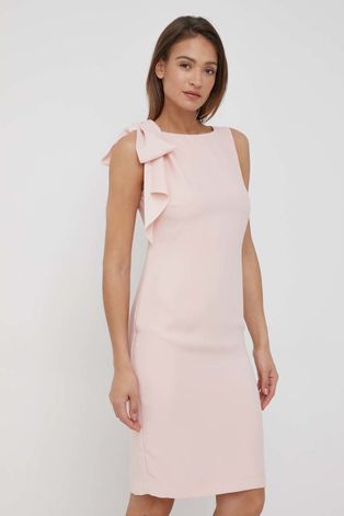 Рокля Lauren Ralph Lauren в розово къс модел със стандартна кройка