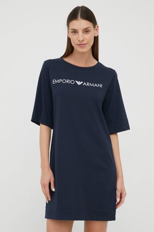 Хлопковое платье Emporio Armani Underwear цвет синий mini oversize