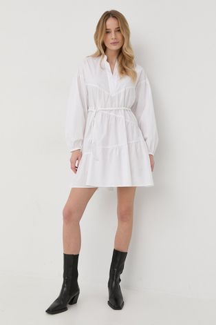 Šaty Twinset biela farba, mini, áčkový strih