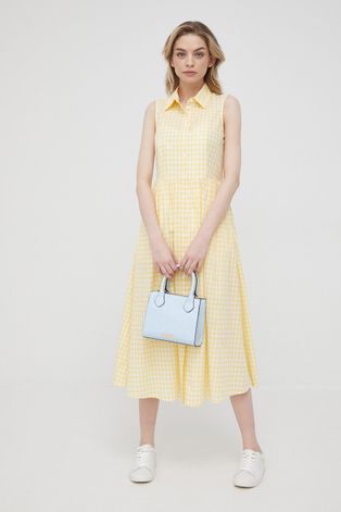 Βαμβακερό φόρεμα Pennyblack χρώμα: κίτρινο,