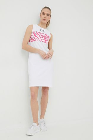 Сукня EA7 Emporio Armani колір білий mini пряма