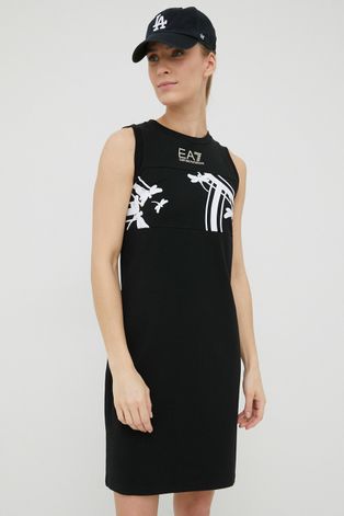 EA7 Emporio Armani rochie culoarea negru, mini, drept
