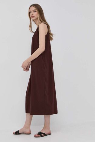 Платье Max Mara Leisure цвет коричневый midi расклешённое