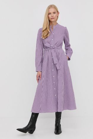 MAX&Co. sukienka kolor fioletowy midi rozkloszowana