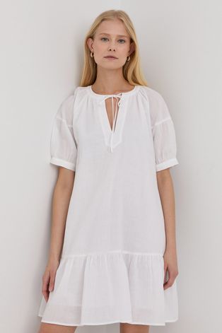 MAX&Co. sukienka kolor biały mini rozkloszowana