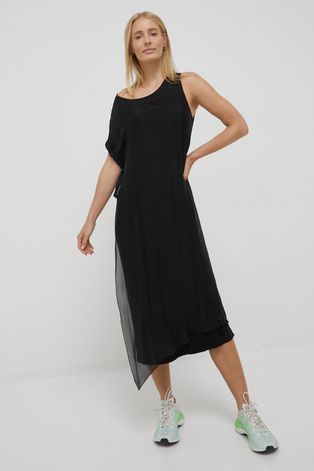 Φόρεμα από συνδιασμό μεταξιού Deha χρώμα: μαύρο,