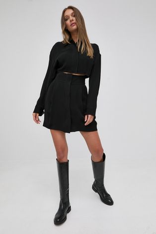 Haljina Victoria Beckham boja: crna, mini, širi se prema dolje
