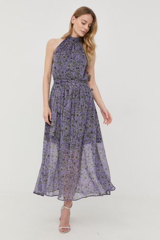 Šaty Morgan fialová farba, maxi, áčkový strih