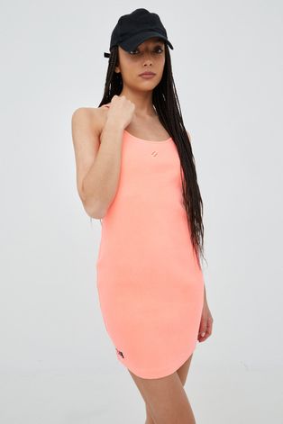 Superdry sukienka kolor pomarańczowy mini dopasowana